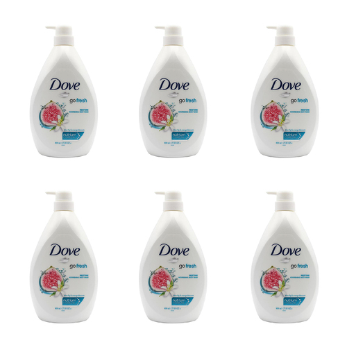 6PK Dove 800ml Body Wash Bath Soap Blue Fig & Orange Blossom Scent