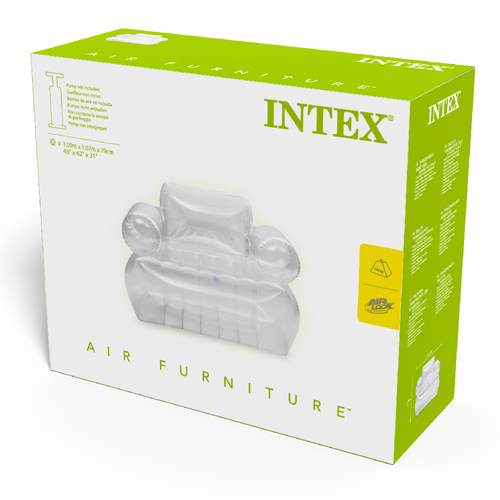 Intex Transparent Armchair Inflatable Lounge Chair 109cm 