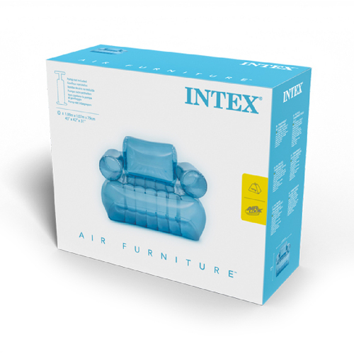 Intex Transparent Armchair Inflatable Lounge Chair 109cm - Blue 