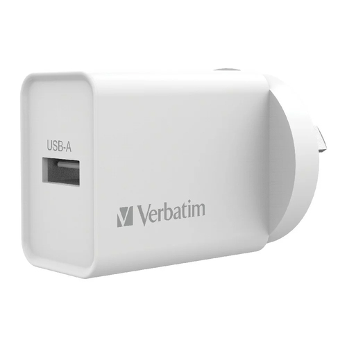 Verbatim USB AU/NZ Wall Phone Charger Single Port 2.4Amp