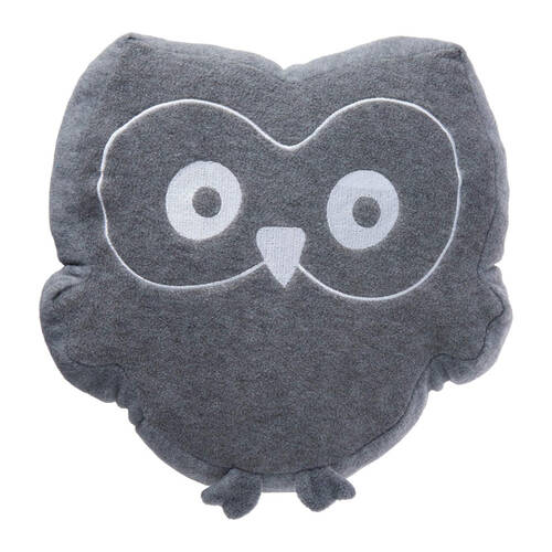 Playgro Grey Owl Shaped Soft Polyester Cot Cushion/Pillow