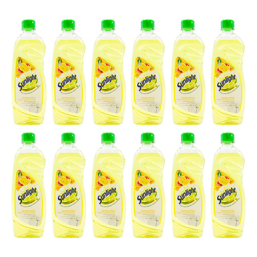 12PK Sunlight Dishwashing Liquid 400ml Caring Lemon & Rose/Ylang Ylang Scent