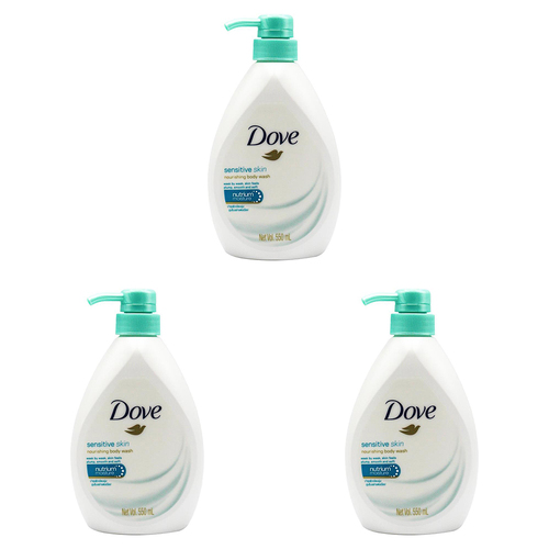 3PK Dove 550ml Nourishing Body Wash Bath Soap For Sensitive Skin