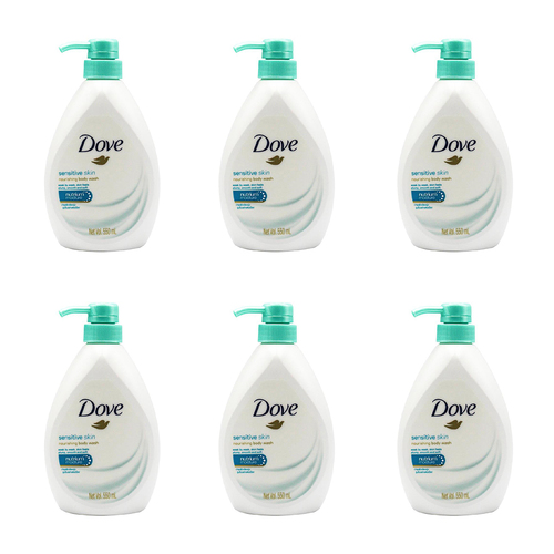 6PK Dove 550ml Nourishing Body Wash Bath Soap For Sensitive Skin