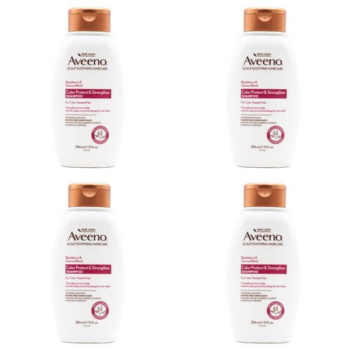 4PK Aveeno Color Protect & Strengthen Shampoo - Blackberry & Quinoa Blend