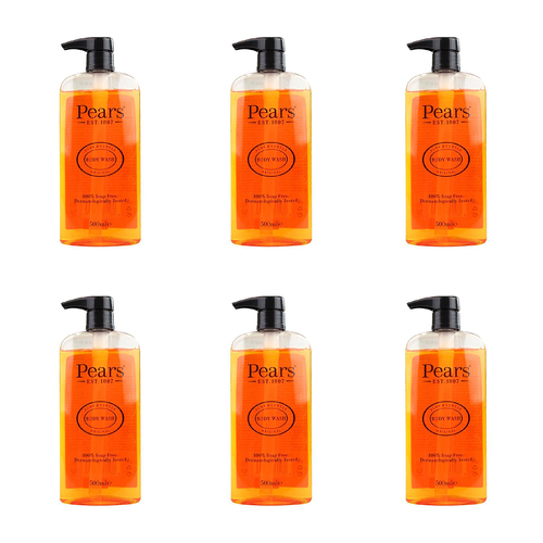 6PK Pears 500ml Body Wash Soap-Free Pure & Gentle Original