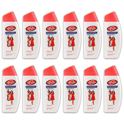 12PK Lifebuoy 300ml Antibacterial Body Wash Total 10