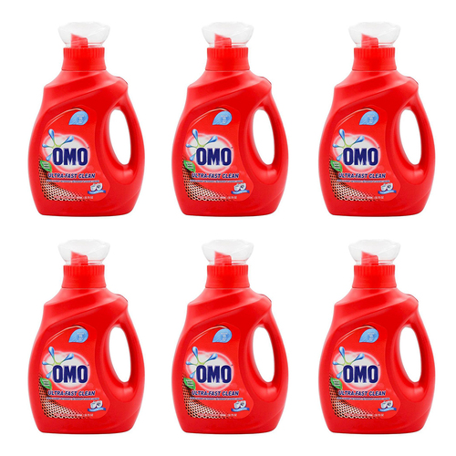 6PK Omo Laundry Liquid Detergent Ultra Fast Clean Effective Stain Removal 968ml