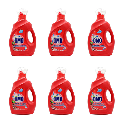 6PK Omo Liquid Laundry Detergent Ultra-Fast Clean Front + Top Loader 1.9L