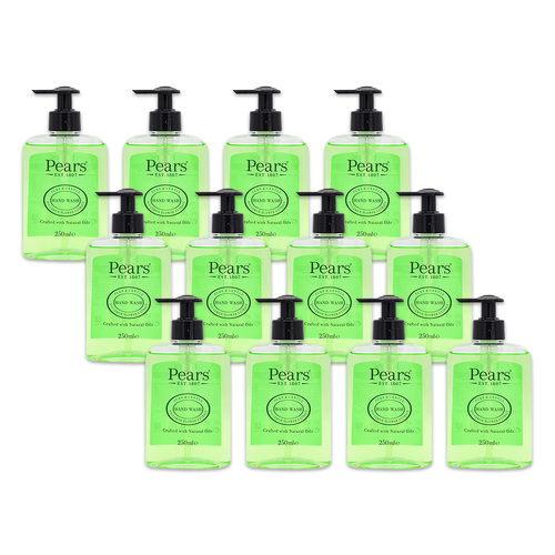 12PK Pears Pure & Gentle 250ml Hand Wash Pump w/ Lemon Flower Extract