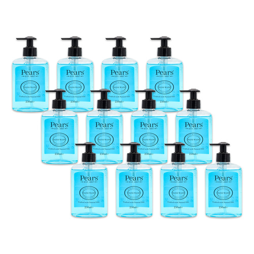 12PK Pears Pure & Gentle 250ml Hand Wash Pump w/ Mint Extracts