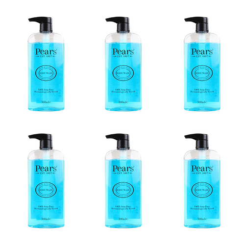 6PK Pears 500ml Body Wash Soap-Free Soft & Fresh w/ Mint