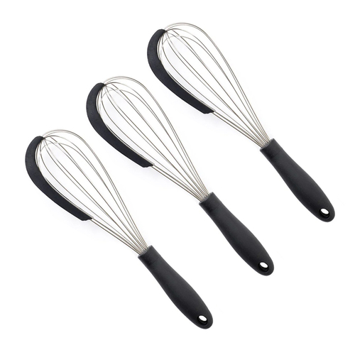 3PK Tasty Stainless Steel Whisk w/ Scraper 26cm Blue/Silver