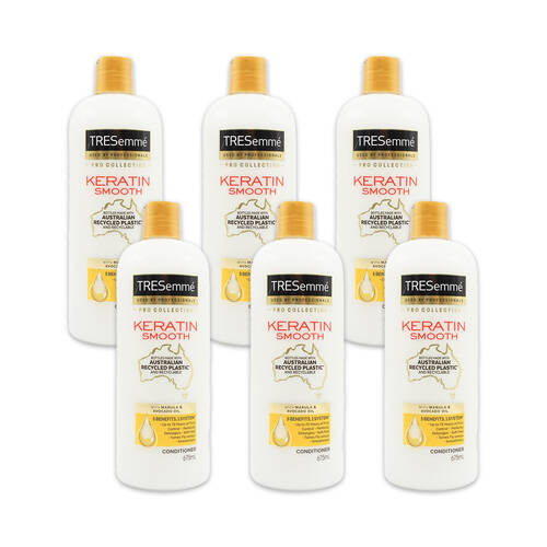 6PK Tresemme 675ml Hair Conditioner Keratin Smooth w/ Avocado Oil