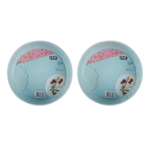 2PK Tasty Springform Non-Stick Cake Pan Round 1.7L/20cm Light Blue