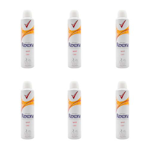 6PK Rexona 145G Deodorant Women Sport Dry Antiperspirant 48h Bodyspray