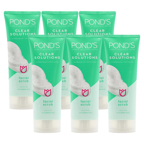 6PK Ponds Clear Solutions Oil Control Facial Cleanser Scrub 100g