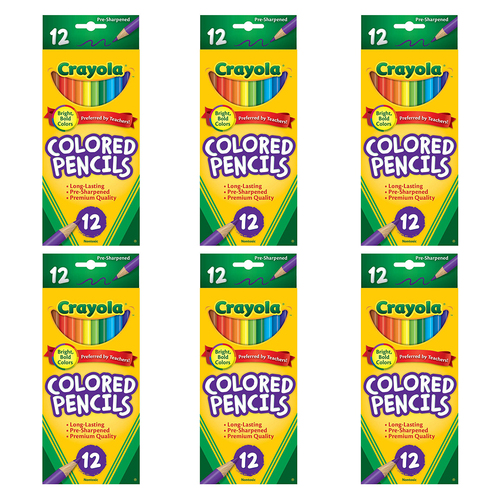 72pc Crayola Full Sized Coloured Pencils