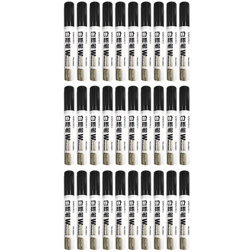 3x 10pc Deli Whiteboard Marker - Black