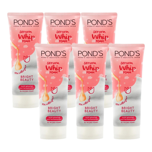 6PK Ponds Bright Beauty Serum Whip Foam Facial Cleanser 100g