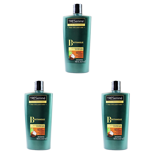 3PK Tresemme 700ml Botanique Nourish & Replenish w/ Coconut Hair Care Shampoo