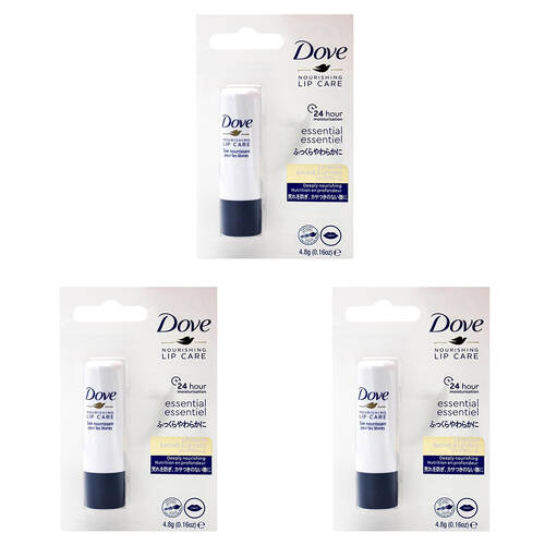 3PK Dove Nourishing Hydrating Lip Balm Care Essential 4.8g