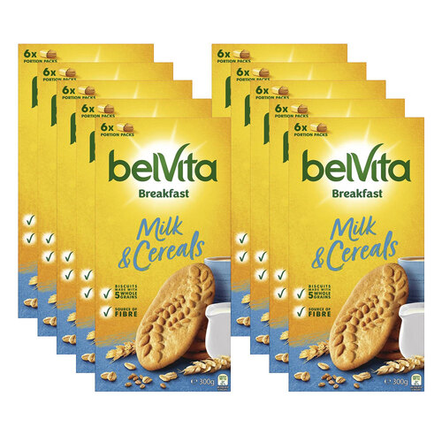 10pc Belvita Breakfast Biscuits Milk & Cereal 300g