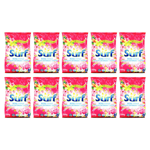 10PK Surf Laundry Washing Detergent Powder 500g - Rose Fresh