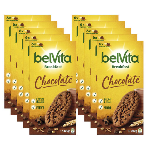 10pc Belvita Breakfast Biscuits Chocolate Flavour 300g