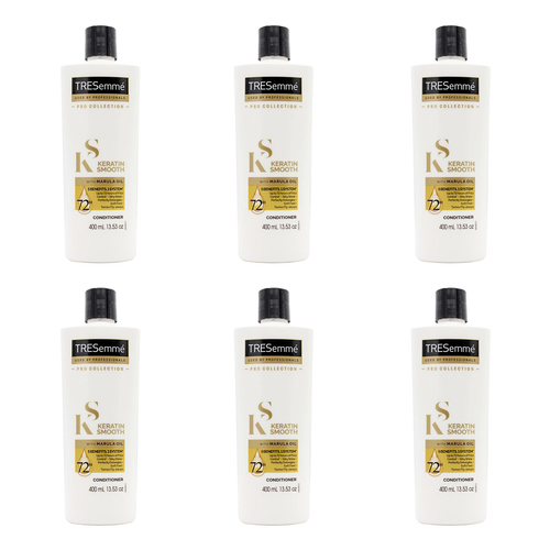 6PK Tresemme 400ml Keratin Smooth w/ Marula Oil Hair Care Conditioner