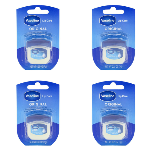 4PK Vaseline Lip Therapy 7g Petroleum Jelly Moisturiser Original