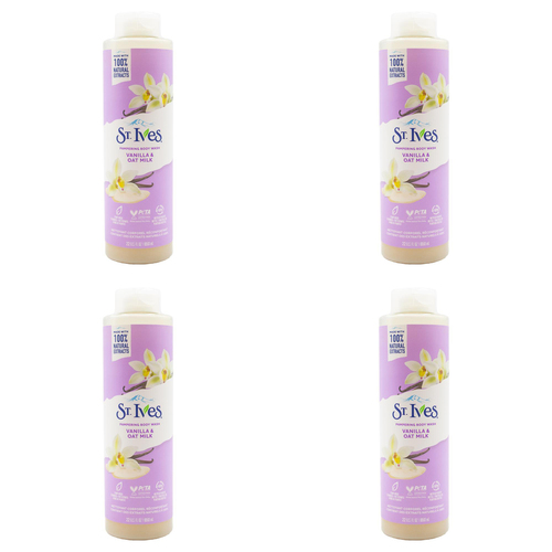 4PK St Ives 650ml Body Wash Bath Soap Vanilla & Oat Milk Scent