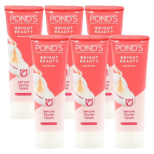 6PK Ponds Bright Beauty Spot-Less Glow Facial Foam 50g