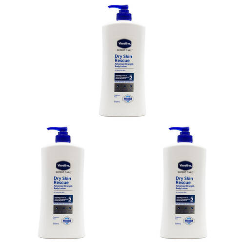 3PK Vaseline Expert Care Dry Skin Rescue Body Lotion 550ml