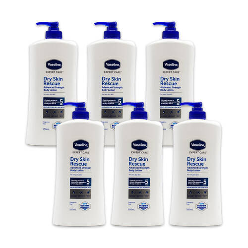 6PK Vaseline Expert Care Dry Skin Rescue Body Lotion 550ml