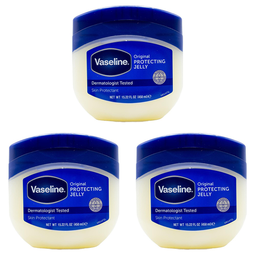 3PK Vaseline 450ml Protecting Petroleum Jelly Jar Original