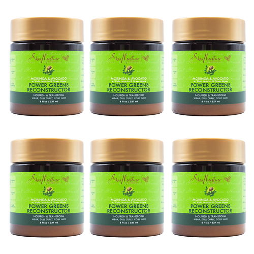 6PK Shea Moisture 237ml Power Greens Hair Treatment Moringa & Avocado