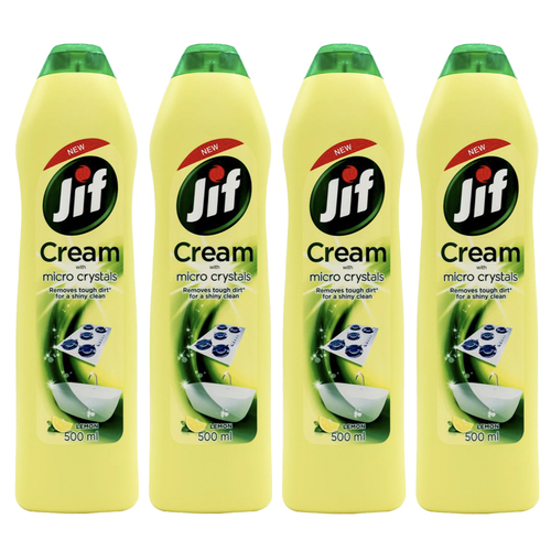 4PK Jif 500ml Cream w/ Micro Crystals Lemon