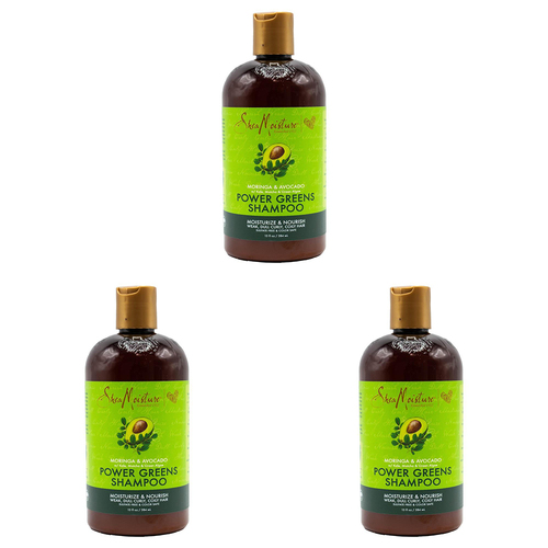 3PK Shea Moisture 384ml Moringa & Avocado Nourishing Shampoo