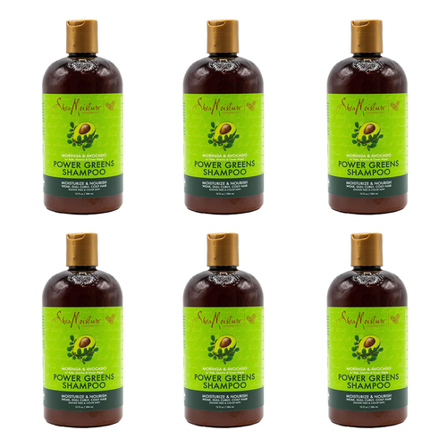 6PK Shea Moisture 384ml Moringa & Avocado Nourishing Shampoo