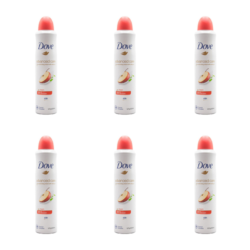 6PK Dove 220ml Deodorant Advanced Care 48 Hour Go Fresh Apple/White Tea Scent