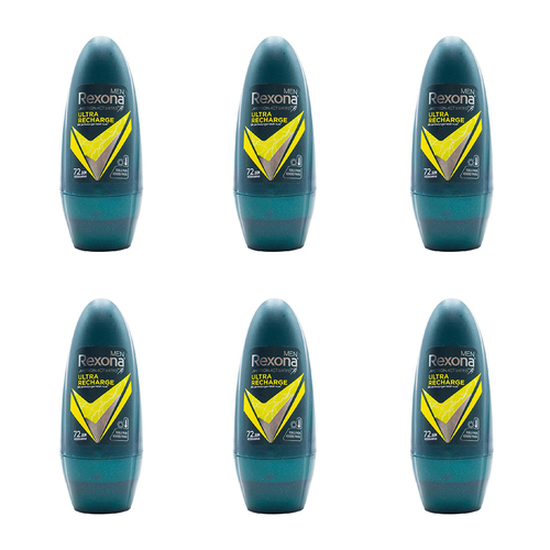 6PK Rexona Men 45ml Antiperspirant Roll On Deodorant Ultra Recharge