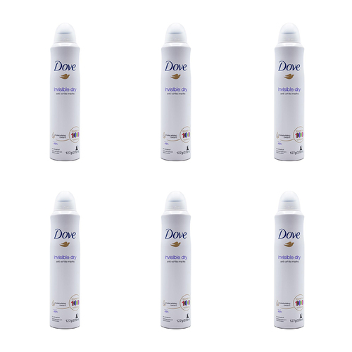 6PK Dove 127G Antiperspirant Deodorant Invisible Dry Anti-White Marks