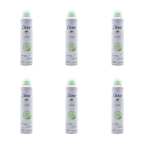 6PK Dove 127G Antiperspirant Deodorant Go Fresh Cucumber & Green Tea Scent