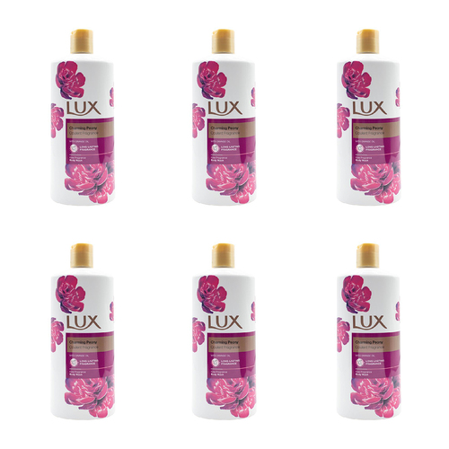 6PK Lux 600ml Body Wash Charming Peony w/ Orange Oil Scent