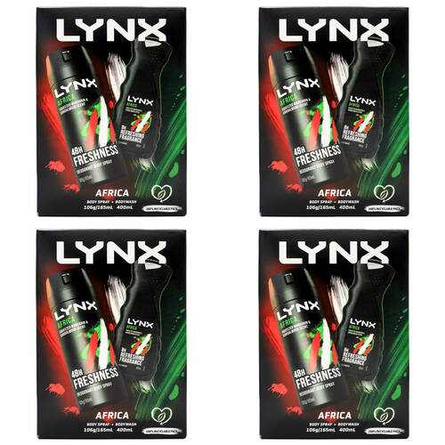 8pc Lynx Gift Set Africa Duo Mens Fragrance/Deodorant