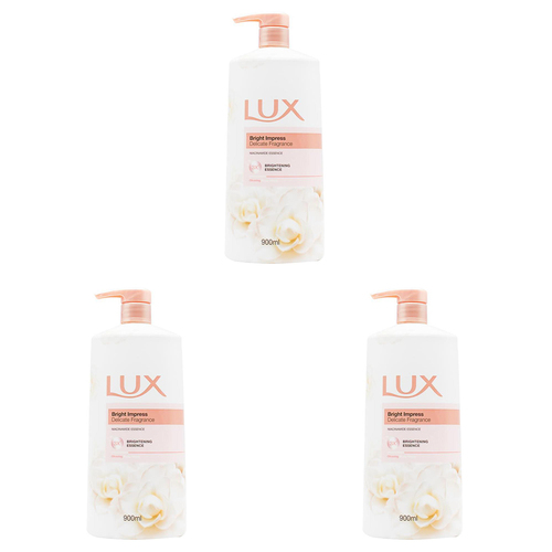 3PK Lux 900ml Glowing Body Wash Niacinamide Essence Bright Impress