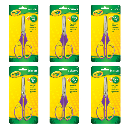 6PK Crayola Blunt Tip Scissors Art/Craft Supply Kids/Children 4y+