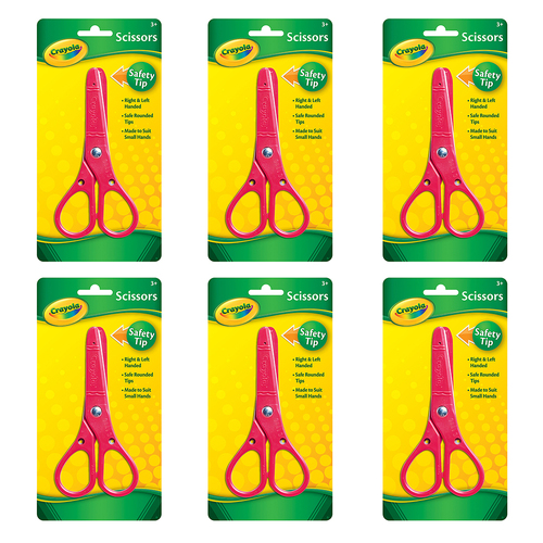 6PK Crayola Safety Scissors Kids Assorted 3y+