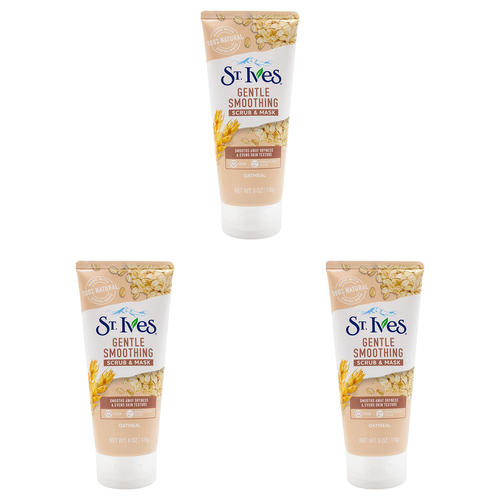 3PK St Ives 170g Gentle Smoothing Scrub & Mask Moisturizing Cream Oatmeal